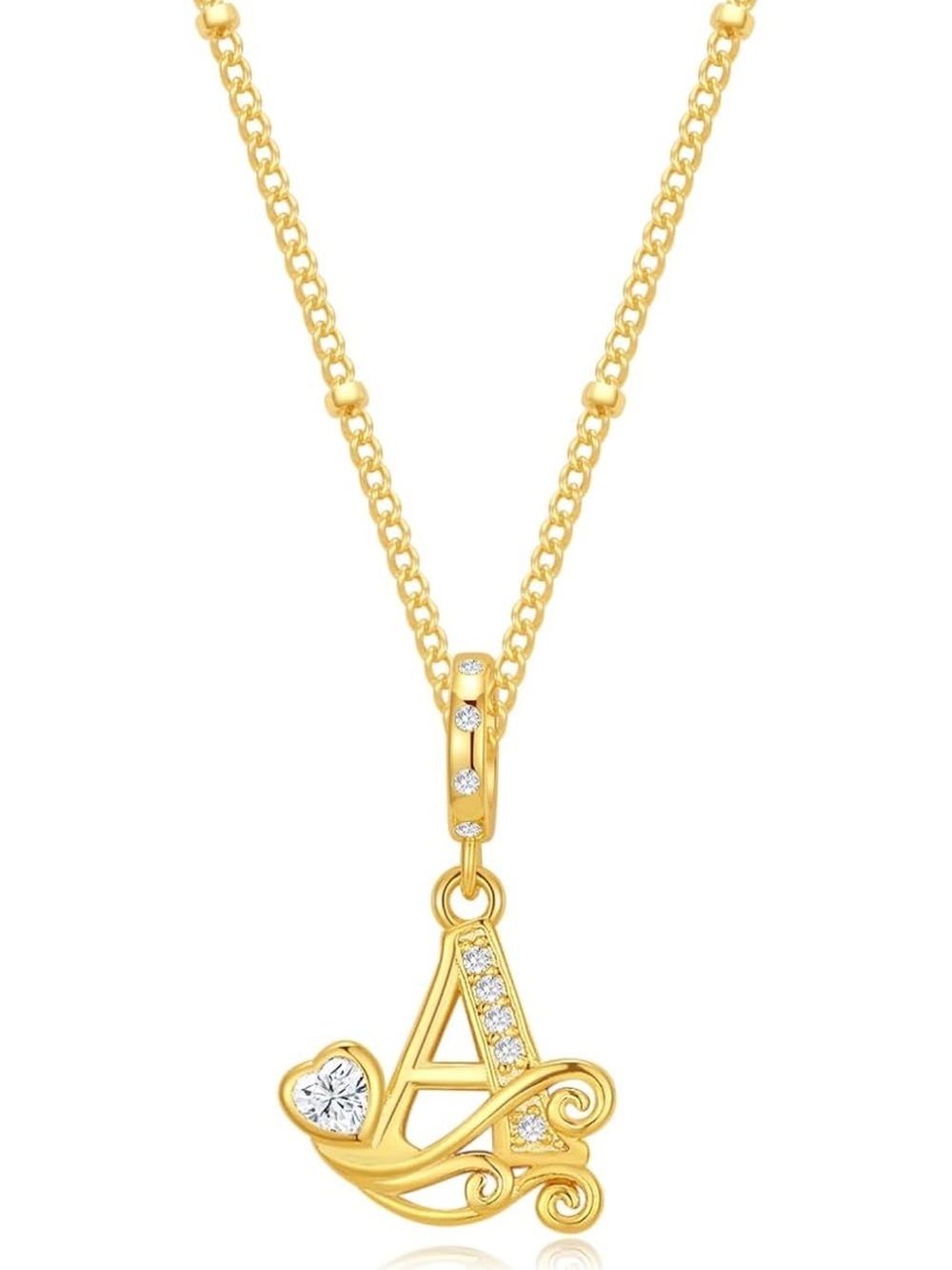 Delicate Gold Letter A Pendant Necklace